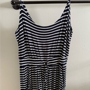 Lucy Love Striped Jumpsuit in Navy and White